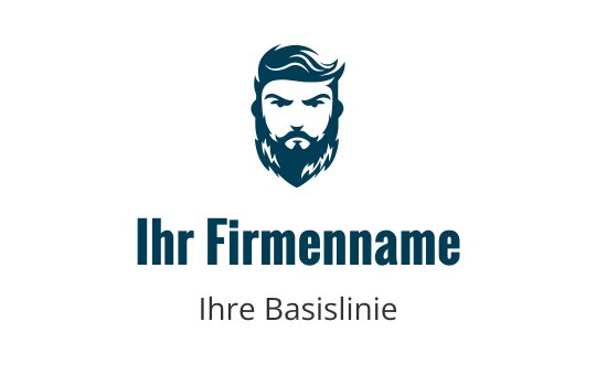 Fettes Logo-Design mit einem stilisierten bärtigen Gesicht in Türkis