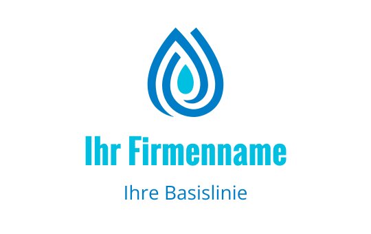 Modernes blaues Wassertropfen-Logo-Design mit geschichteten Kurven