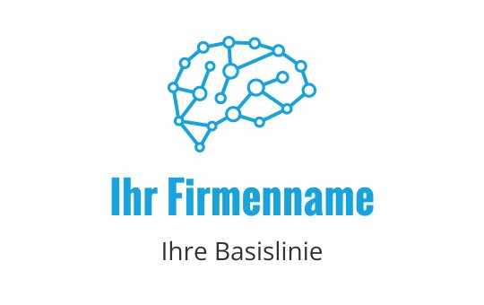 Modernes blaues Gehirn-Logo-Design mit verbundenen Knoten und Linien