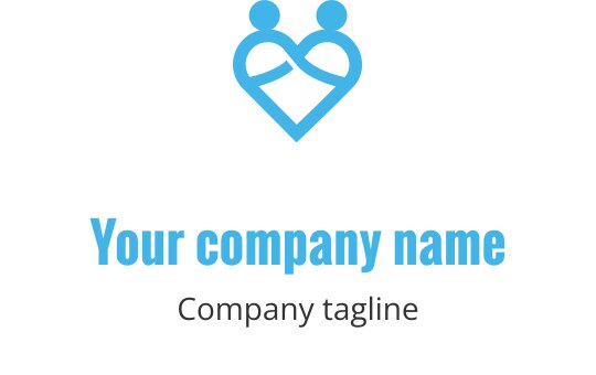 Modernes Logo-Design mit zwei abstrakten Figuren in einer Herzform