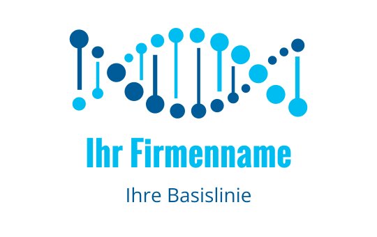 Modernes blaues und türkisfarbenes Logo-Design mit einem DNA-Strang-Motiv