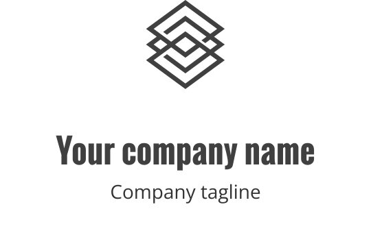Elegantes graues Logo-Design mit geometrischen Formen und modernen Linien