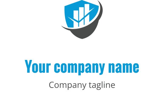 Professionelles blaues und graues Logo-Design mit abstrakten finanziellen Elementen