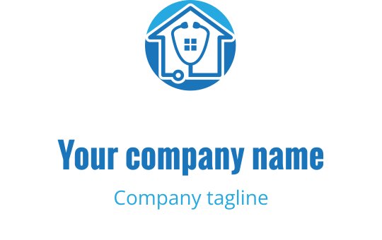 Türkis und blaues Logo-Design mit einem stilisierten medizinischen Kreuz