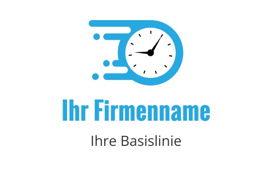 Dynamisches blaues Logo-Design mit kreisförmiger Form und Bewegungslinien