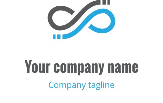 Modernes Unendlichkeit-Logo-Design in Grau- und Blautönen