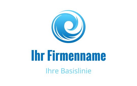 Modernes Logo-Design mit einer wirbelnden blauen Welle