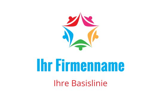 Buntes Sternlogo-Design mit Herzformen in lebhaften Farben