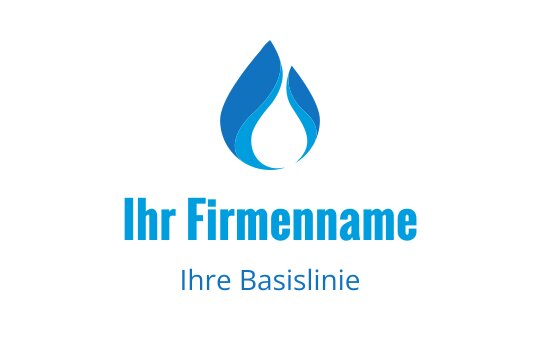 Modernes blaues Wassertropfen-Logo-Design mit sanften Kurven