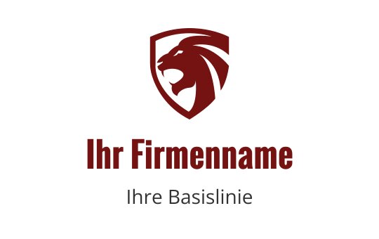 Weinrotes Logo mit einem stilisierten Löwen, der Stärke und Mut in der Tigerindustrie repräsentiert.