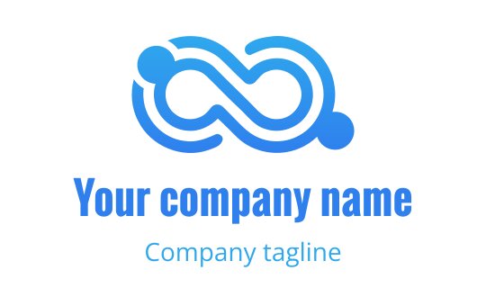 Modernes blaues Unendlichkeit-Logo-Design mit kreisförmigen Elementen