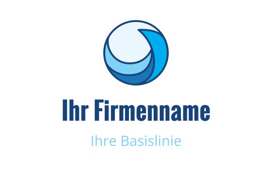 Modernes blaues und hellblaues kreisförmiges Logo-Design mit fließenden Formen