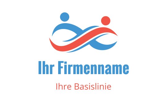 Modernes Logo-Design mit zwei abstrakten Figuren in Blau und Rot