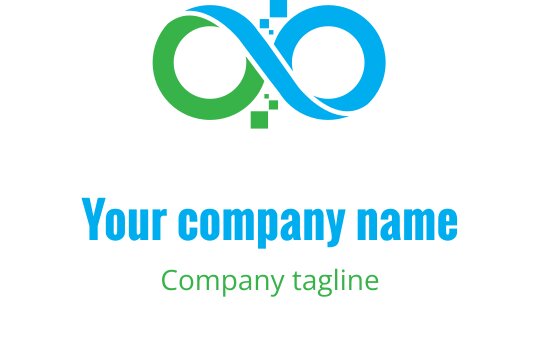 Modernes Unendlichkeit-Logo-Design in Blau- und Grüntönen