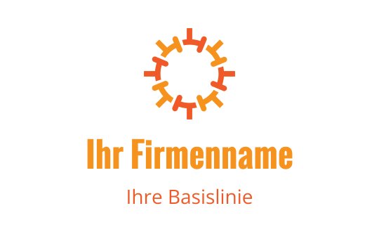 Buntes kreisförmiges Logo-Design mit ineinandergreifenden Formen in Orange und Gelb