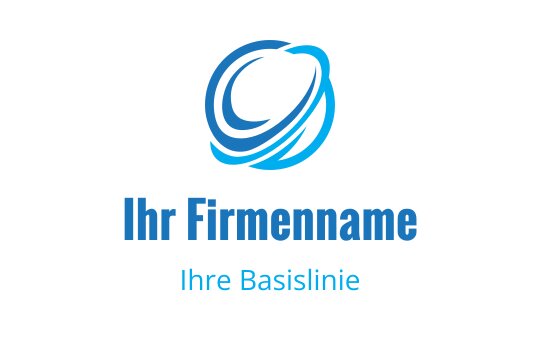 Modernes blaues Logo-Design mit einem stilisierten kreisförmigen Wirbel