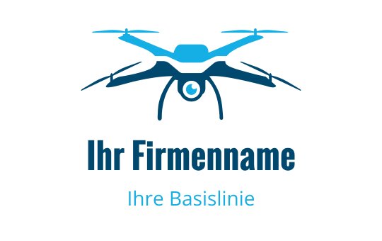 Modernes blaues Drohnenlogo-Design mit eleganten Linien und dynamischem Erscheinungsbild