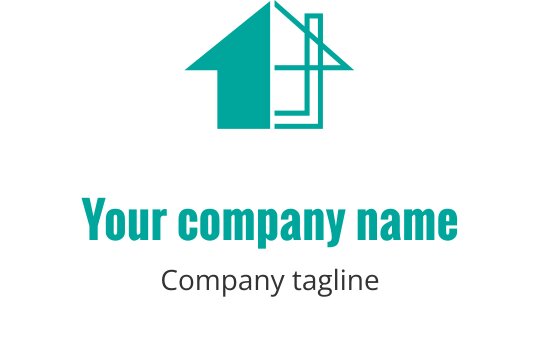 Türkises Logo-Design mit einem stilisierten abstrakten Formen