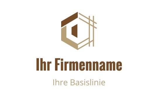 Modernes hexagonales Logo-Design mit braunen und beigen geometrischen Elementen