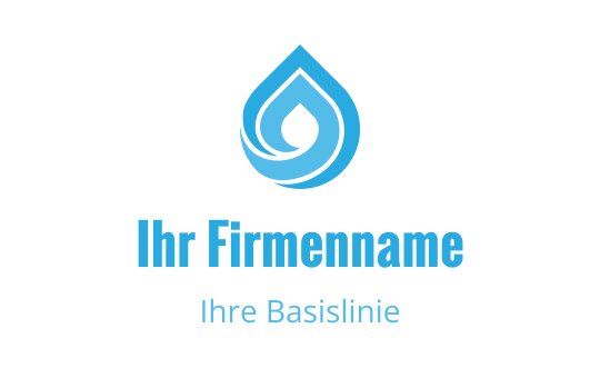 Modernes blaues Wassertropfen-Logo-Design mit wirbelnden Elementen