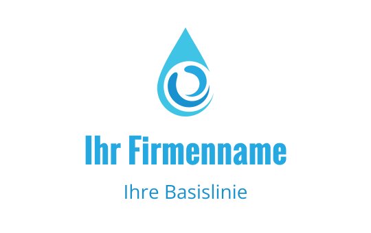 Modernes blaues Wassertropfen-Logo-Design mit wirbelnden Elementen