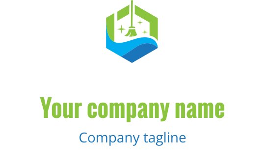 Modernes hexagonales Logo-Design mit Glocken- und Wellenelementen