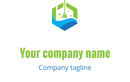 Modernes hexagonales Logo-Design mit Glocken- und Wellenelementen