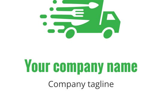 Dynamisches grünes Lieferwagen-Logo-Design mit Bewegungslinien