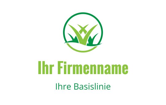 Modernes grünes Logo-Design mit stilisierten Graselementen in kreisförmiger Form